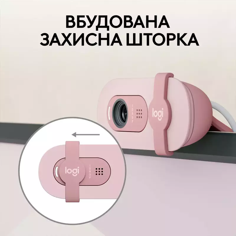 Веб камера Logitech Brio 100 Full HD (Rose) 960-001623 - фото - №3