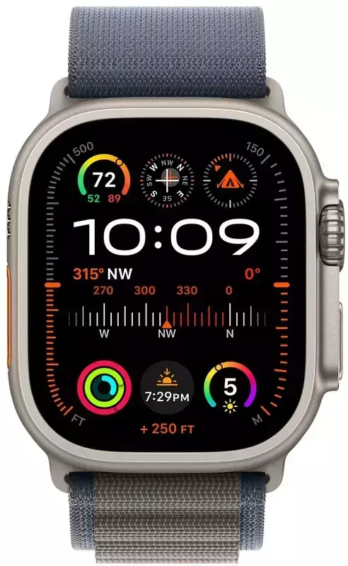 Apple Watch ULTRA 2 49mm Titanium Case with Blue Alpine Loop (Medium) - фото - №1