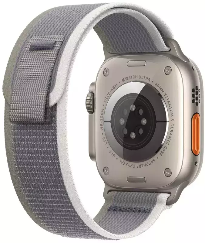 Apple Watch ULTRA 2 49mm Titanium Case with Green/Gray Trail Loop (M/L) - фото - №2