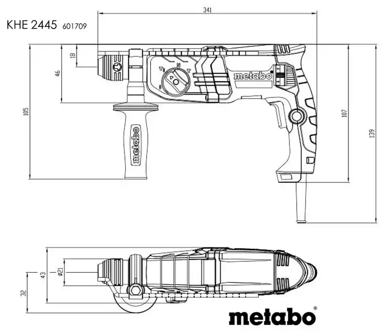 Перфоратор Metabo KHE 2445, 800Вт (601709500) - фото - №2
