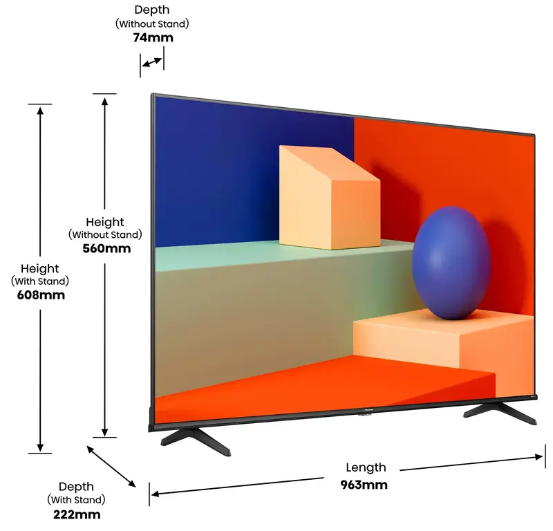 Телевізор Hisense 43" 4K (43A6K) - фото - №10