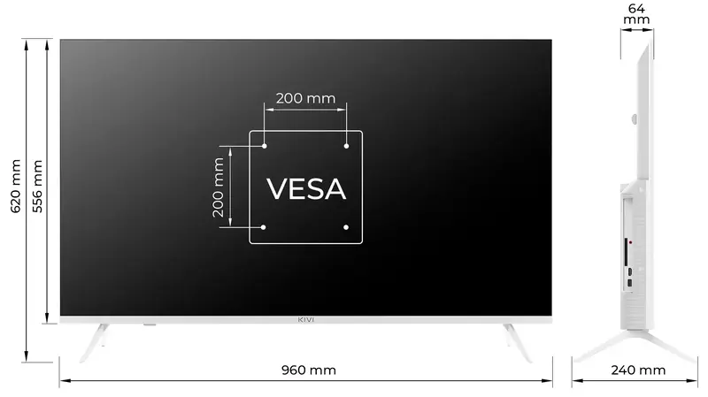 Телевізор Kivi 43" 4K UHD (43U760QW) - фото - №10