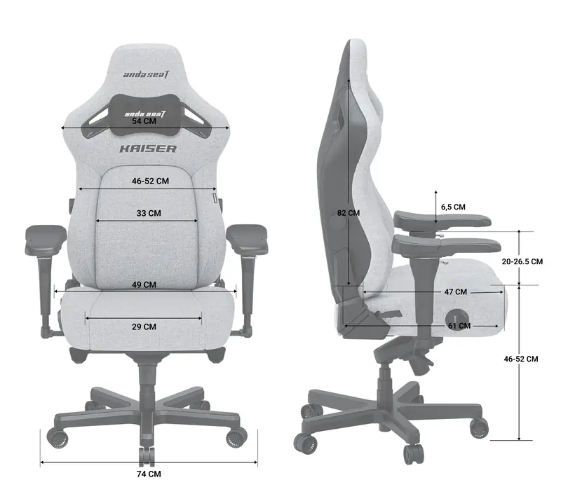 Ігрове крісло Anda Seat Kaiser 4 Size L Black Premium PVC - фото - №19