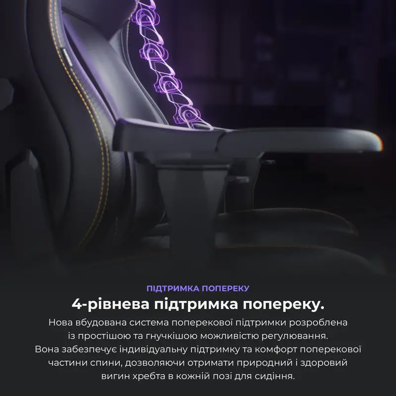 Ігрове крісло Anda Seat Kaiser 4 Size L Black Premium PVC - фото - №7