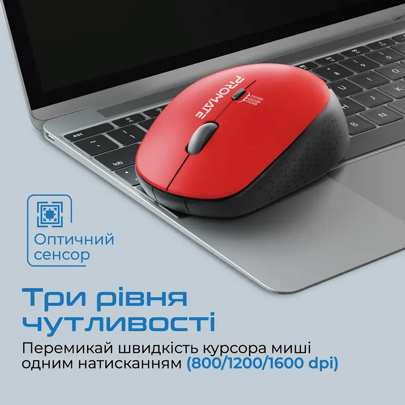 Миша Promate Tracker Wireless Red (tracker.red) - фото - №0