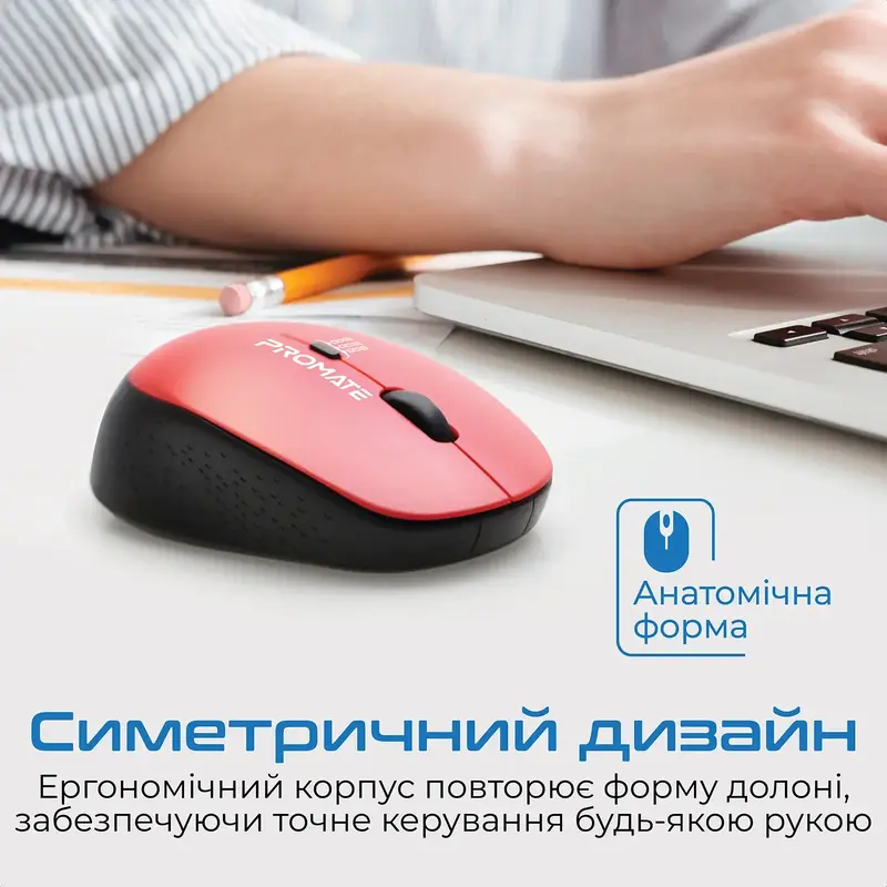 Миша Promate Tracker Wireless Red (tracker.red) - фото - №2
