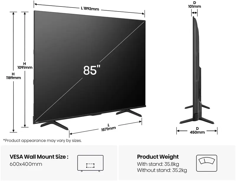 Телевизор Hisense 85E7Q PRO - фото - №1
