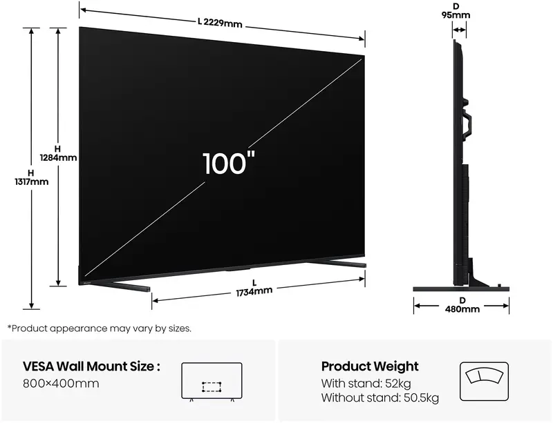 Телевізор Hisense 100E7Q PRO - фото - №1
