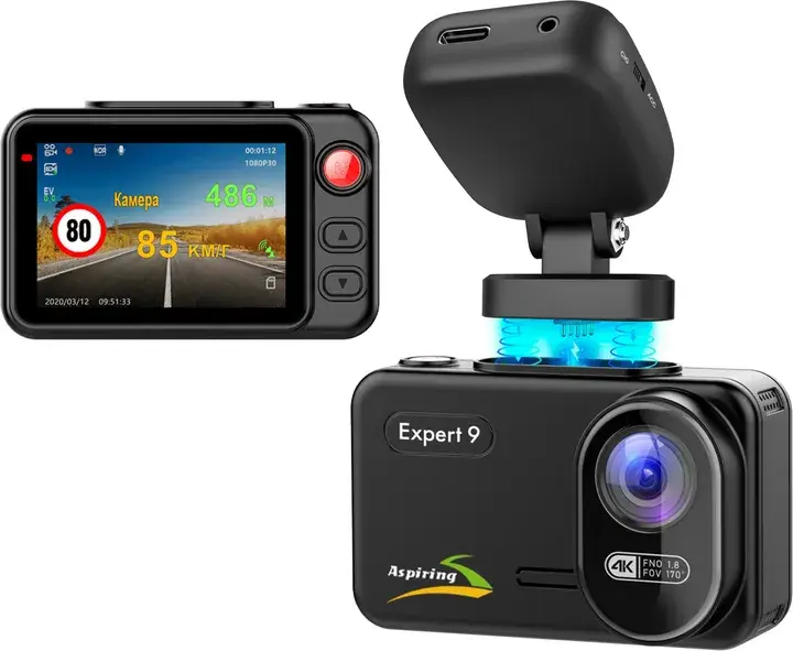Відеореєстратор Aspiring Expert 9 Speedcam, WI-FI, GPS, 2K, 2 камери - фото - №0