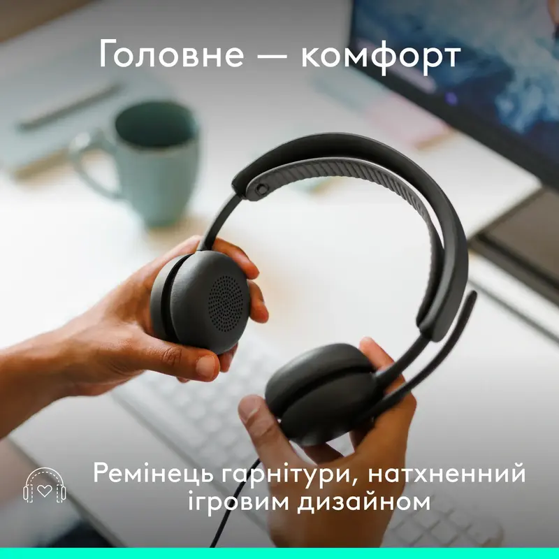 Гарнітура Logitech Zone Wired 2 Headset графіт - фото - №4