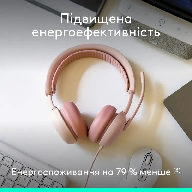 Гарнітура Logitech Zone Wired 2 Headset rose - фото - №7