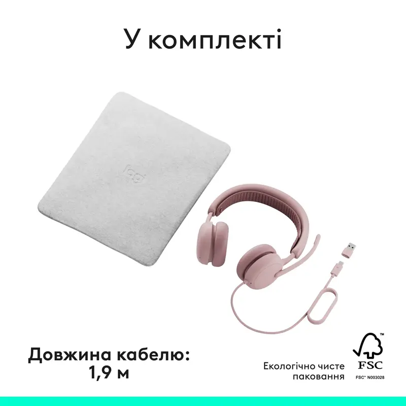 Гарнітура Logitech Zone Wired 2 Headset rose - фото - №9