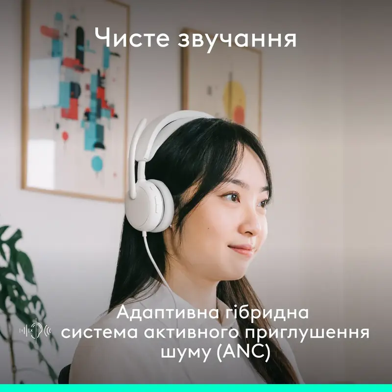 Гарнітура Logitech Zone Wired 2 Headset off-white - фото - №1