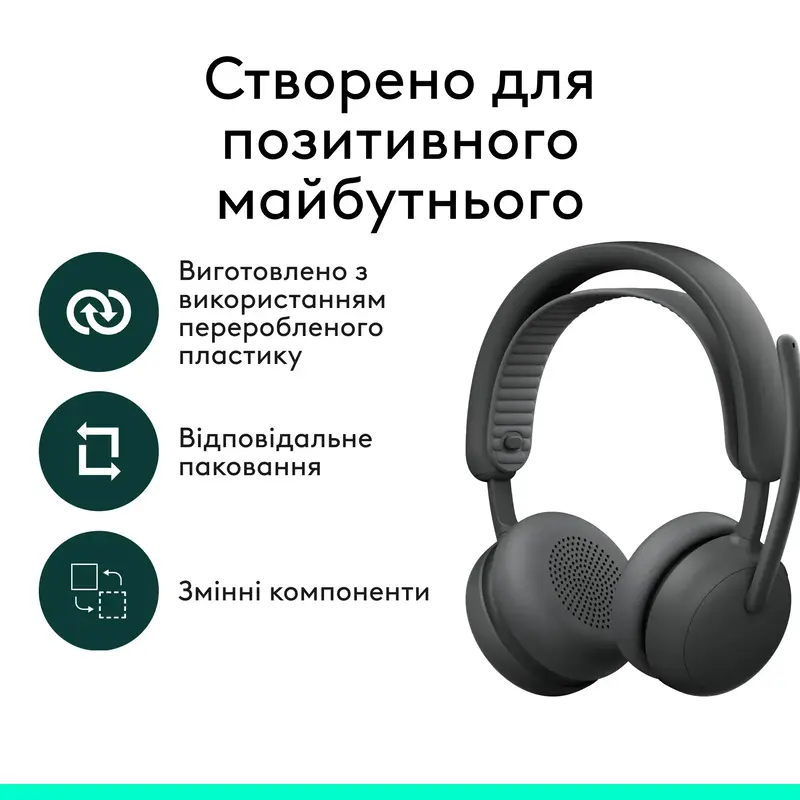 Гарнітура Logitech Zone Wireless 2 ES Headset graphite - фото - №9