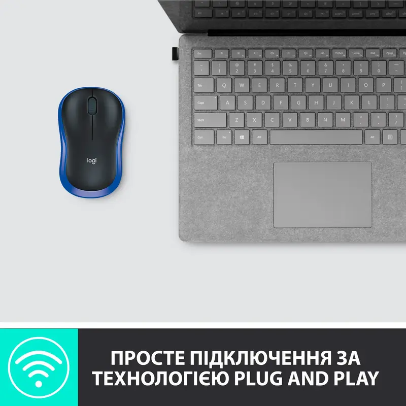 Миша Logitech бездротова (M185) blue - фото - №7