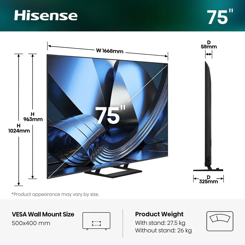Телевізор Hisense 75U7SE - фото - №1