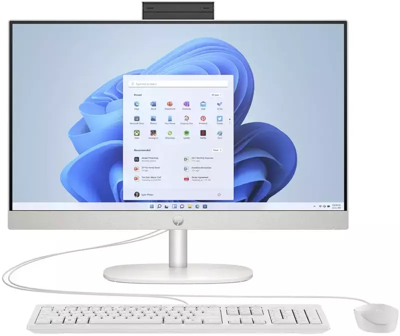 Моноблок HP All-in-One 24-cr0002ua Shell White (9C9C2EA) - фото - №0