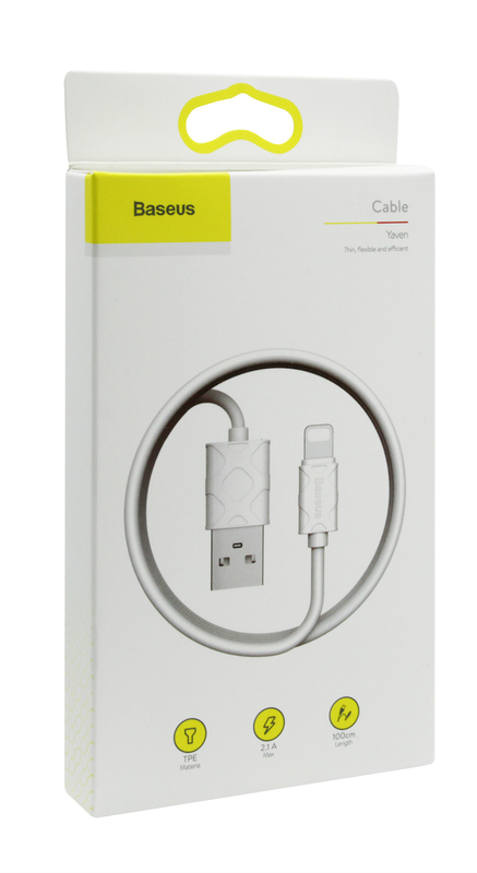 Kабель Baseus USB - Lightning 1M (White) CALUN-02 - фото - №1