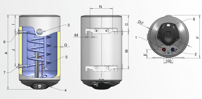 Водонагрівач Eldom Thermo 80 WV08046 TRG - фото - №6